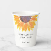 Zonnebloem Weddenschap Papieren Bekers (Achterkant)