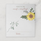 Zonnebloem Weddenschap Plaatskaartje (Buitenkant ongevouwen)