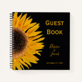Zonnebloem Weddenschap Rustic Yellow Black Land Notitieboek (Voorkant)