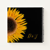 Zonnebloem Weddenschap Rustic Yellow Black Land Notitieboek (Achterkant)
