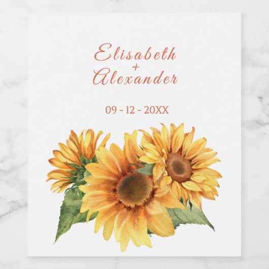 Zonnebloem Weddenschap Wijn Etiket (Enkel label)