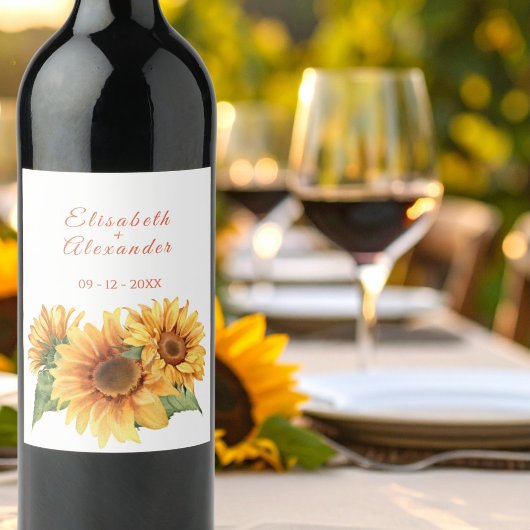 Zonnebloem Weddenschap Wijn Etiket