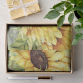 Zonnebloem Weefsel met Hout Afbeelding Achtergrond Tissuepapier (Geschenk)