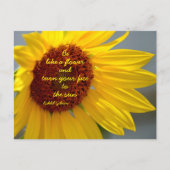 Zonnebloem Wees als een bloem citaat Fotografisch Briefkaart (Voorkant)