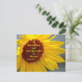 Zonnebloem Wees als een bloem citaat Fotografisch Briefkaart (Staand voorkant)