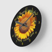 Zonnebloem Wees elke dag gelukkig Ronde Klok (Hoek)