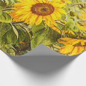 Zonnebloem Weiblad Geel  Antiek Cadeaupapier (Hoek)