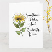 Zonnebloem Wensen En Vlinder Kusjes, Zonnebloem B Kaart (Gele Bloem)