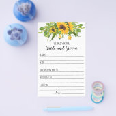 Zonnebloem Wensen voor het Trouwkaart Flyer (Enkel)