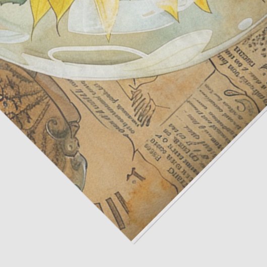 Zonnebloem Wereldbol Tissuepapier (Detail)