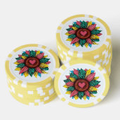 Zonnebloem Western Cowgirl Flair Design Poker Chips (Opstapeling)