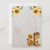 Zonnebloem Western Hoedown Rustieke Verjaardag Cow Kaart (Achterkant)