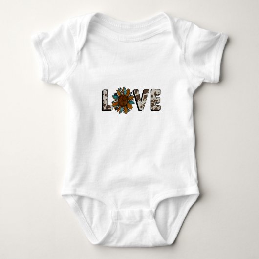 Zonnebloem Western Liefde Boho Zomer Dierenprint Romper (Voorkant)
