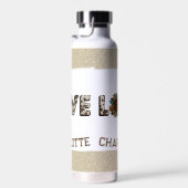 Zonnebloem Western Liefde Boho Zomer Gouden Verf Waterfles (Rechts)