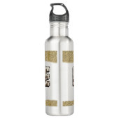 Zonnebloem Western Liefde Boho Zomer Gouden Verf Waterfles (Achterkant)