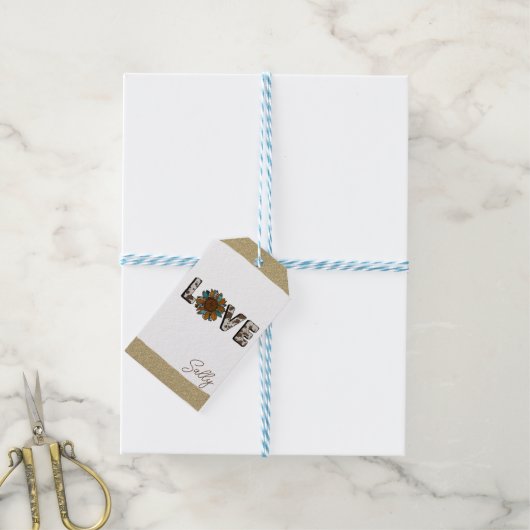Zonnebloem Western Love Boho Summer Cadeaulabel (Met Touw)