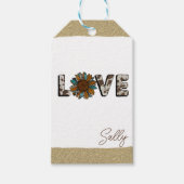 Zonnebloem Western Love Boho Summer Cadeaulabel (Voorkant)