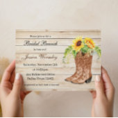 Zonnebloem Westerne bruidsdouche uitnodiging