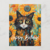Zonnebloem Whiskers Verrukken kat liefhebber's ver Briefkaart (Voorkant)