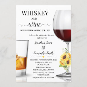 Zonnebloem whisky en wijn voordat ik ga douchen kaart