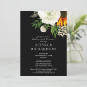 Zonnebloem & White Floral Rehearsal Dinner - Zwart Kaart (Staand voorkant)