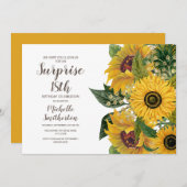 Zonnebloem White Yellow Surprise 18th Birthday Kaart (Voorkant / Achterkant)