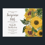 Zonnebloem White Yellow Surprise 18th Birthday Kaart<br><div class="desc">Prachtige gele en bruine zonnebloem waterverf florale en groene botanische Surprise 18th verjaardagsfeestuitnodiging op een witte achtergrond met een schattig cursief scriptlettertype. Neem contact met ons op voor hulp bij het aanpassen of aanpassen van producten.</div>