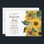 Zonnebloem White Yellow Surprise 40th Birthday Kaart<br><div class="desc">Prachtige gele en bruine zonnebloem waterverf florale en groene botanische Surprise 40th verjaardagsfeestuitnodiging op een witte achtergrond met een schattig cursief scriptlettertype. Neem contact met ons op voor hulp bij het aanpassen of aanpassen van producten.</div>