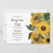 Zonnebloem White Yellow Surprise 75th Birthday Kaart (Voorkant)