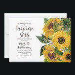 Zonnebloem White Yellow Surprise 80th Birthday Kaart<br><div class="desc">Mooie gele en bruine zonnebloem waterverf florale en groene botanische Surprise 80th verjaardagsfeestuitnodiging op een witte achtergrond met een schattig cursief script lettertype. Neem contact met ons op voor hulp bij het aanpassen of aanpassen van producten.</div>