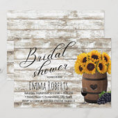 Zonnebloem Wijn Barrel Rustisch Barn Vrijgezellenf Kaart (Voorkant / Achterkant)