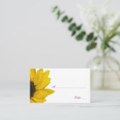 Zonnebloem Wijn en Gele Trouwplaats Kaarten Plaatskaartje (Staand voorkant)