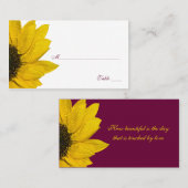 Zonnebloem Wijn en Gele Trouwplaats Kaarten Plaatskaartje (Voorkant / Achterkant)