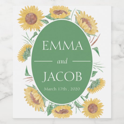 Zonnebloem Wijn Etiket (Enkel label)