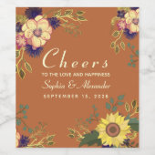 Zonnebloem Wijnlabel Wijn Etiket (Enkel label)