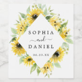 Zonnebloem Wijnlabels voor de Wijnbouw Wijn Etiket (Enkel label)