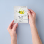 Zonnebloem wijnproeverij bruidsdouche uitnodiging flyer (Hand)