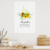 Zonnebloem Wijnproeverij Bruidsdouche Welkom Poster (Keuken)