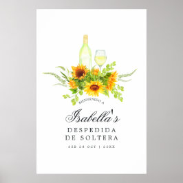 Zonnebloem Wijnproeverij Bruidsdouche Welkom Poster