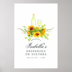 Zonnebloem Wijnproeverij Bruidsdouche Welkom Poster