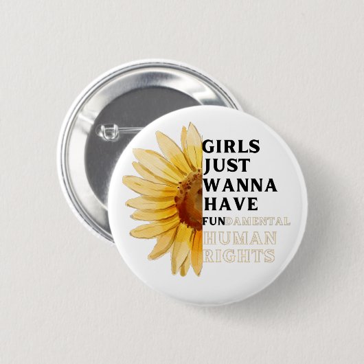 Zonnebloem wil fundamentele mensenrechten ronde button 5,7 cm (Voorkant /achterkant)