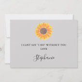 Zonnebloem Wil je mijn bloemenmeisje zijn Grijs Kaart (Achterkant)