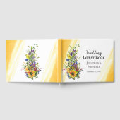 Zonnebloem Wildbloemen Geel Blauw Grieks huwelijk Gastenboek (Volledig)