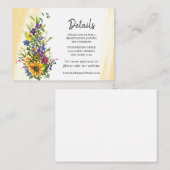 Zonnebloem Wildbloemen Geel Blauw Grieks huwelijk Informatiekaartje (Voorkant / Achterkant)