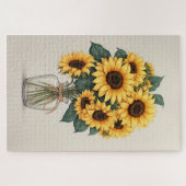 Zonnebloem Wilde Bloem Botanische Kunst Legpuzzel (Horizontaal)