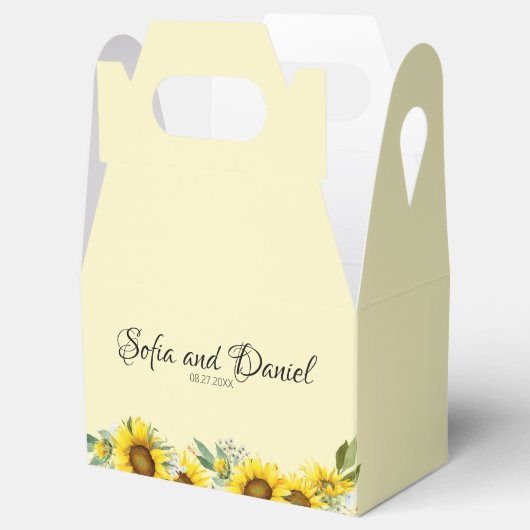 Zonnebloem wilde bloem bruiloft geel bedankdoosjes (Geopend)