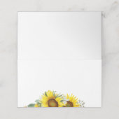 Zonnebloem wilde bloem bruiloft Vouw plaatskaart Plaatskaartje (Buitenkant ongevouwen)