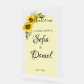 Zonnebloem wilde bloem gele boog elegant acryl bord (Hoek)