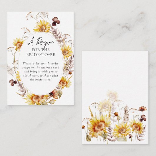 Zonnebloem Wildflower Modern Vrijgezellenfeest Res Informatiekaartje (Voorkant / Achterkant)