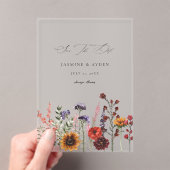 Zonnebloem & Wildflowers Bloemen Acryl Uitnodigingen (Insitu (Draagbaar))